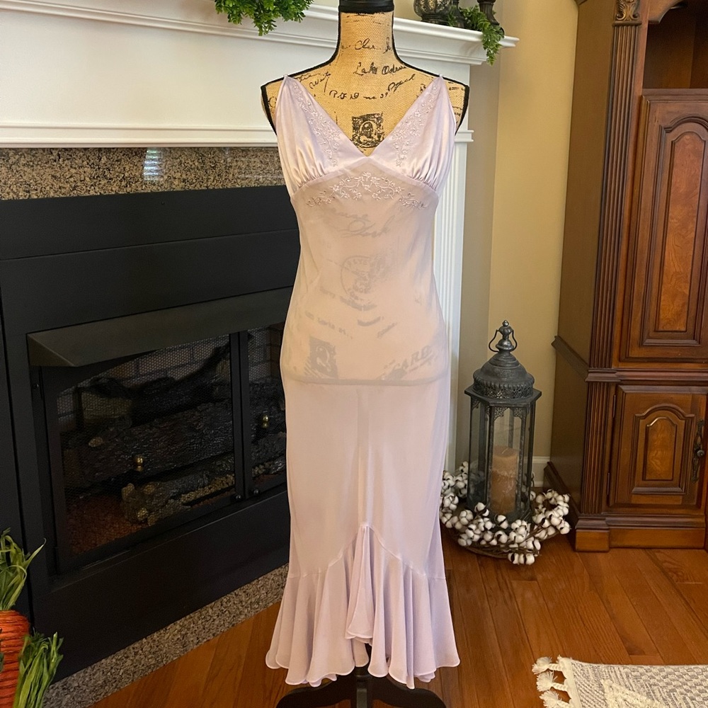 Madison Studio Intimates Lilac Lavender Sexy Ruffle Nightgown Lingerie Large